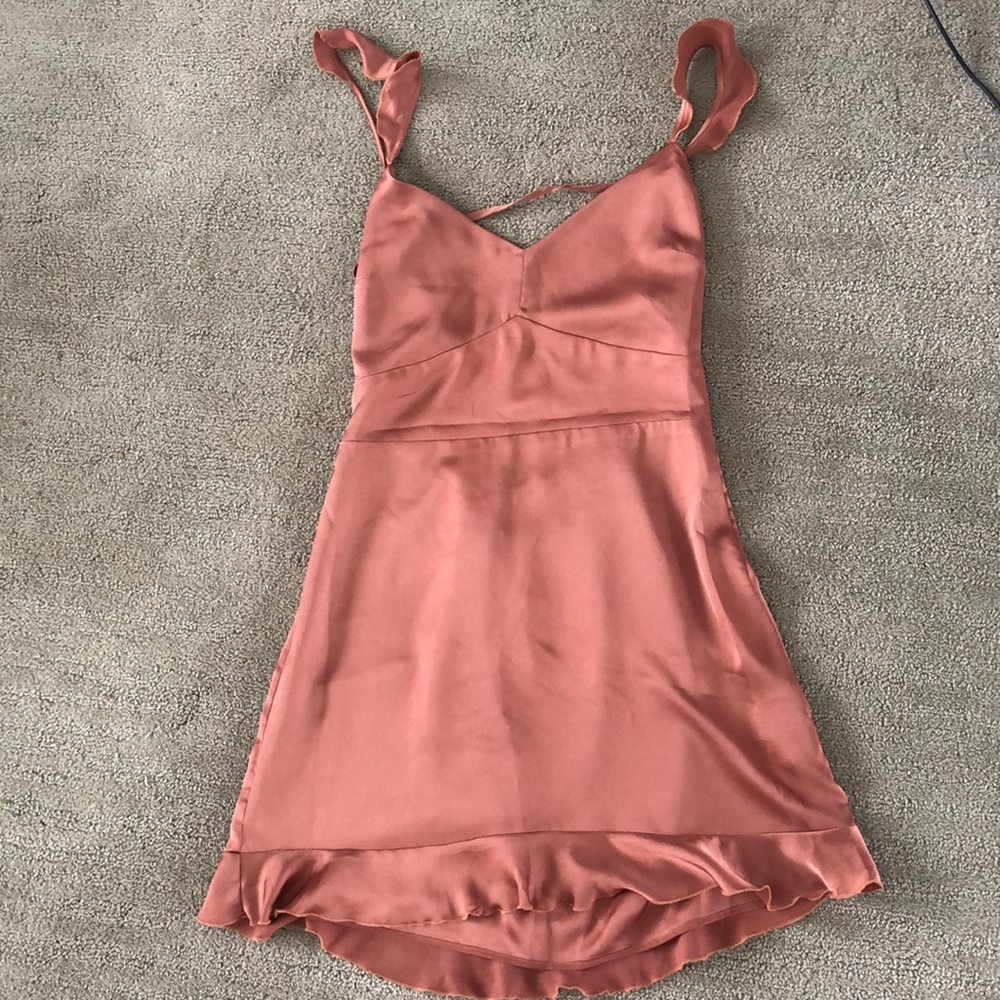 ✨ Rust Abercrombie Satin Ruffle Slip Dress! GORGEOUS!